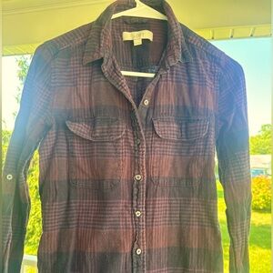 S LOFT purple black Flannel